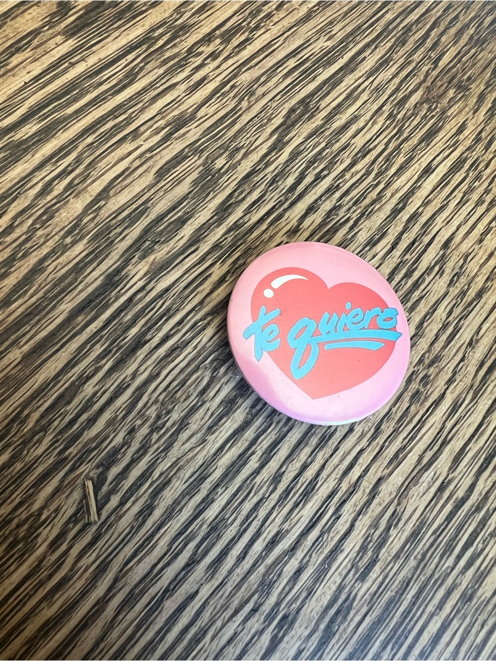 Te Quiero Heart Button Pin